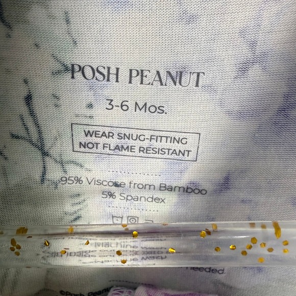 Posh Peanut Baby Girl Bamboo Floral Ruffle Footie Pajamas 3-6 Months - Picture 4 of 5